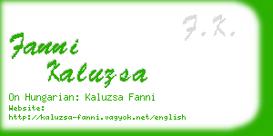 fanni kaluzsa business card